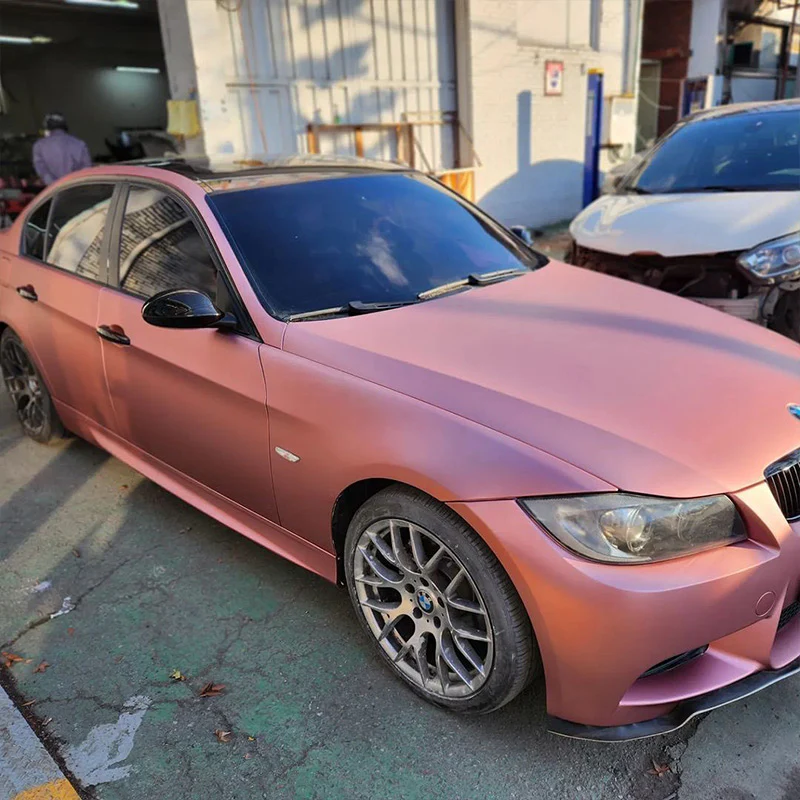 Satin Chrome Silk Rose Gold Vinyl Wrap - Image 4