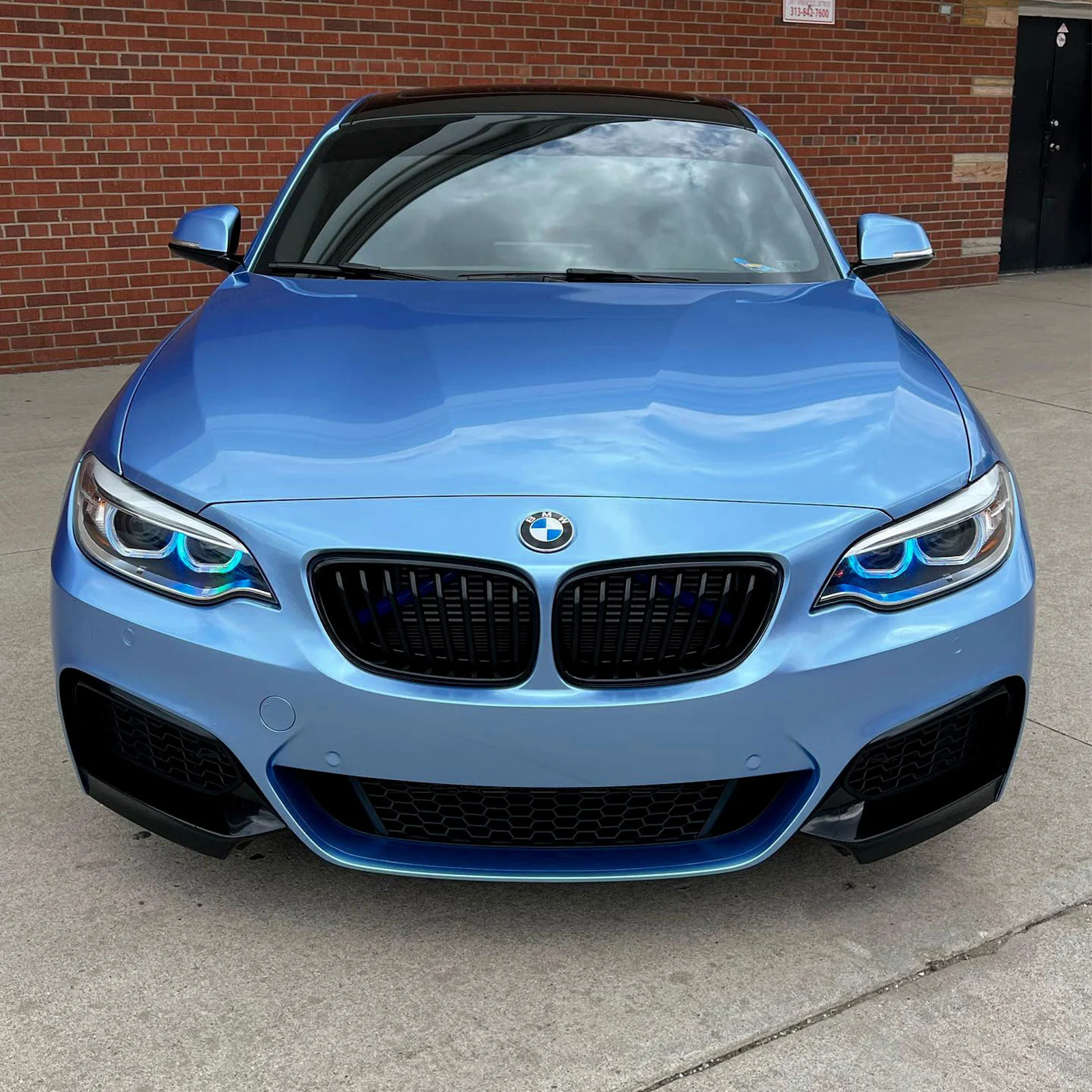 Glossy Metallic Silver Lake Blue Color PPF (Paint Protection Film) - Image 4